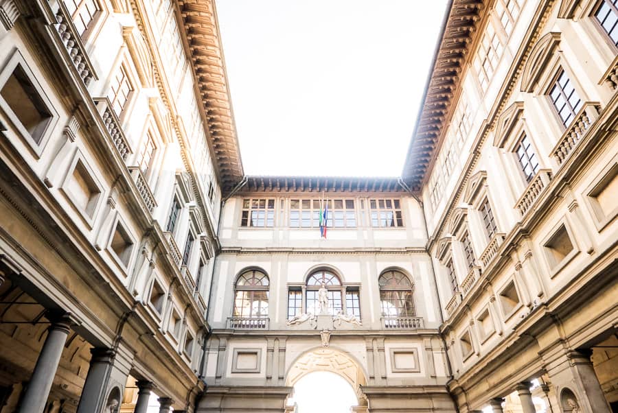 Uffizi gallery museum florence detail