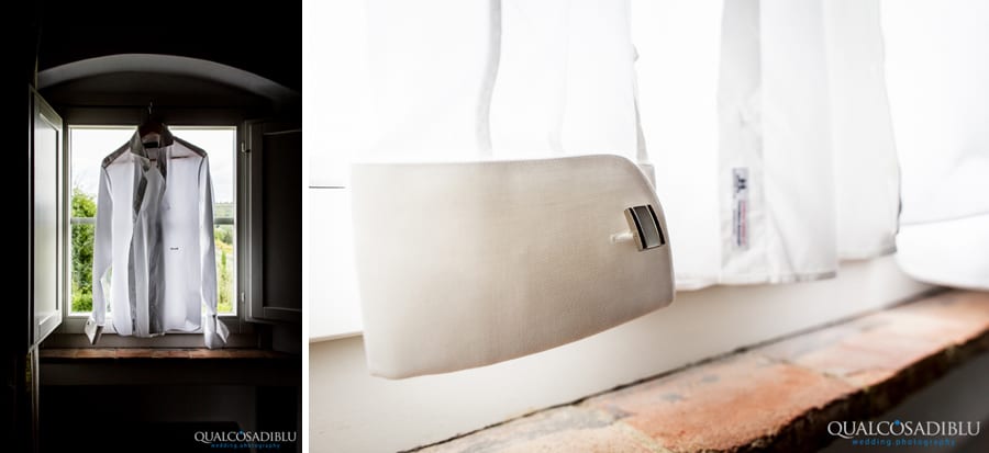 detail groom shirt cufflinks