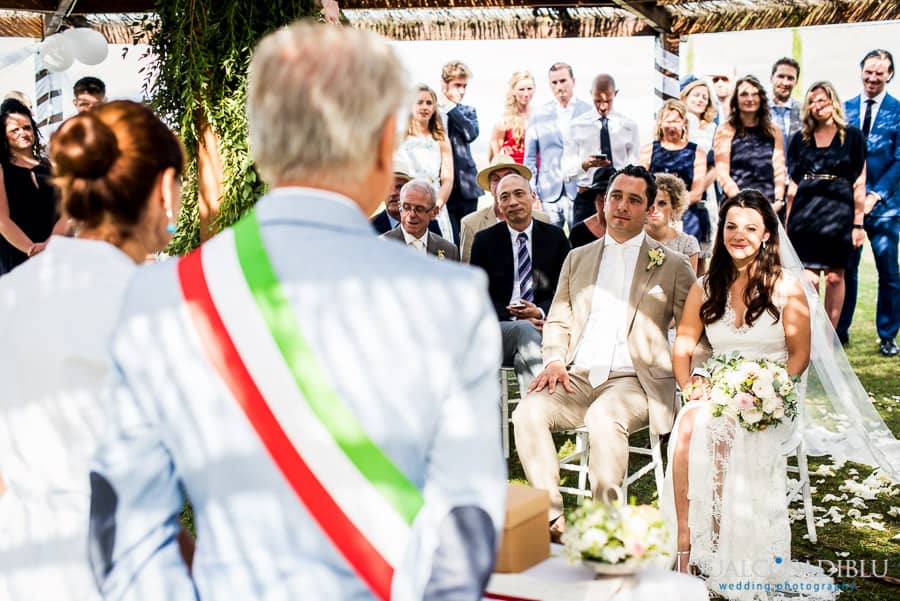 ceremony borgo della meliana bride and groom