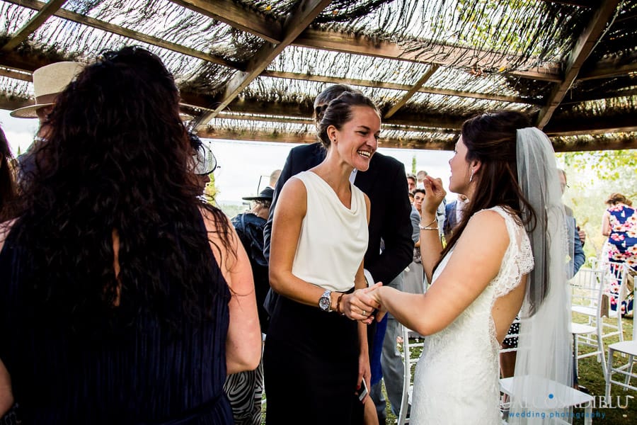 guest congratulate with the bride