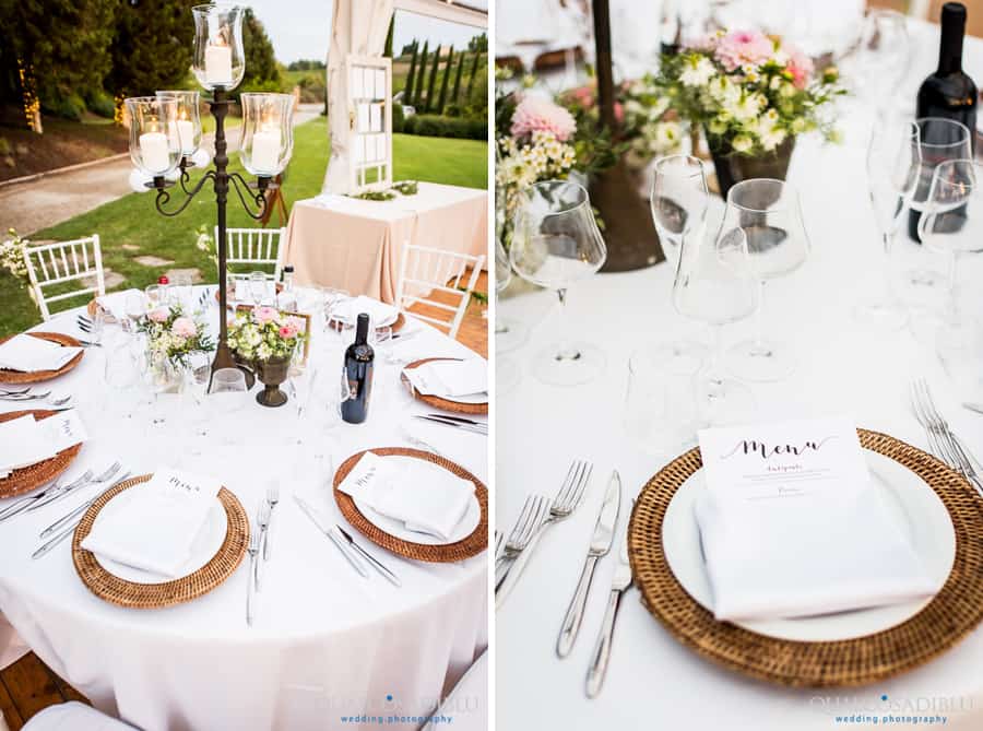 detail dressed tables wedding at borgo della meliana