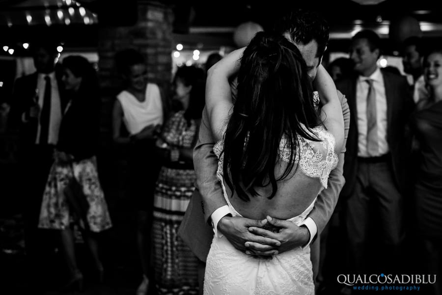 bride and groom first dance black and white