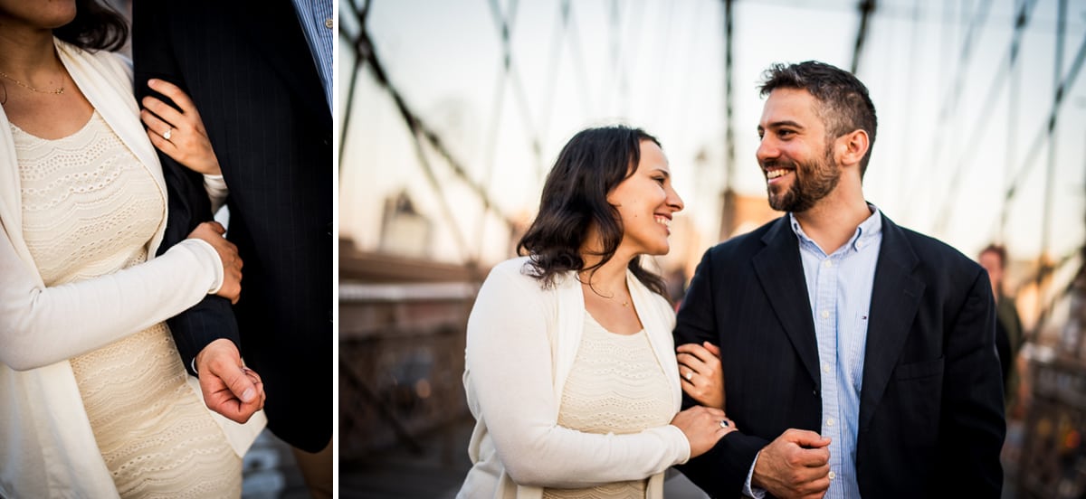 engaged couple smiling in love