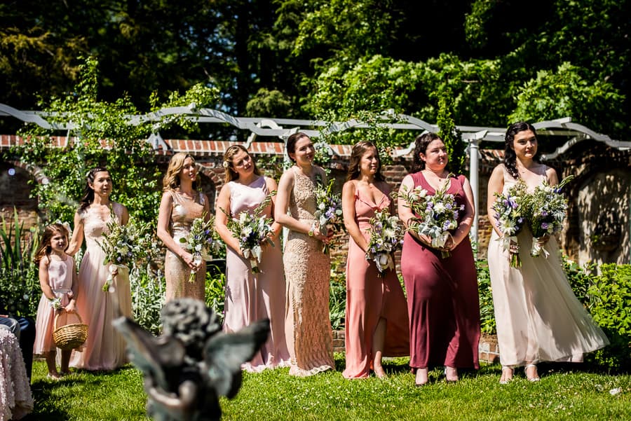 bridesmaids pink dresses keeler tavern museum ct