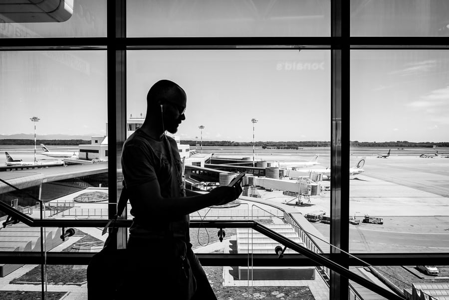 Photographer at Milan Malpensa Airport