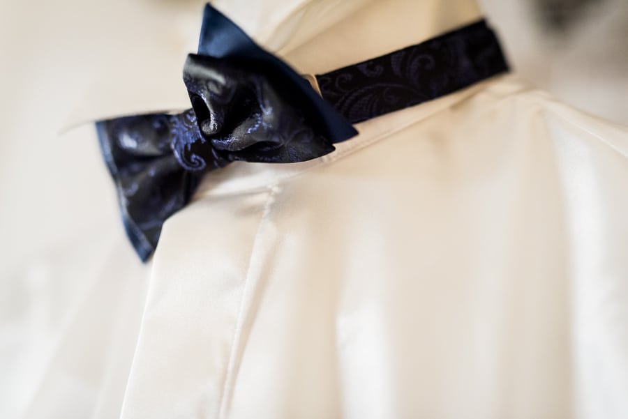 bow tie shirt groom detail