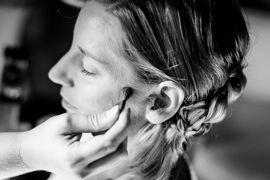 bride make up black and white