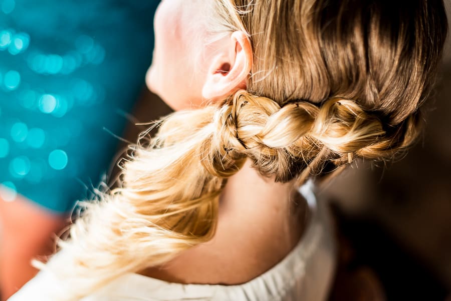 bride hairstyle blonde getting ready