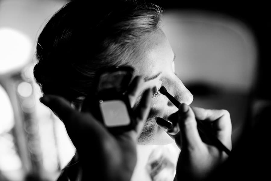 bride make up black and white