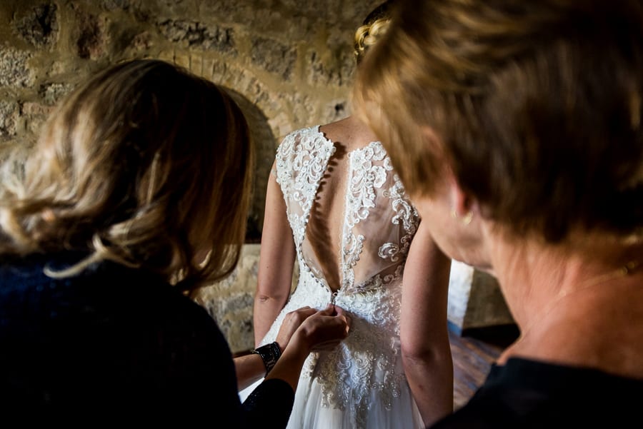 bride wearing the wedding dress