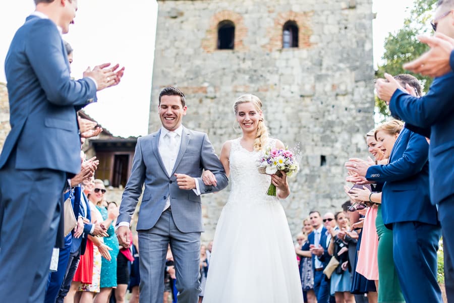 bride groom smiling together fattoria di larniano