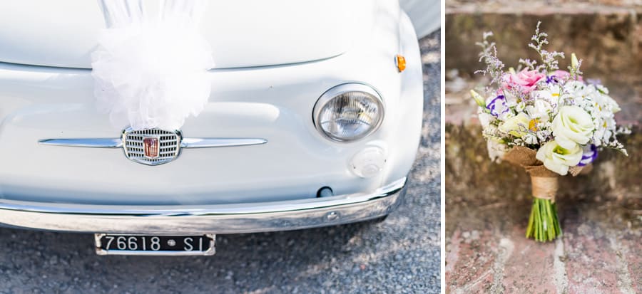 fiat 500 bride bouquet