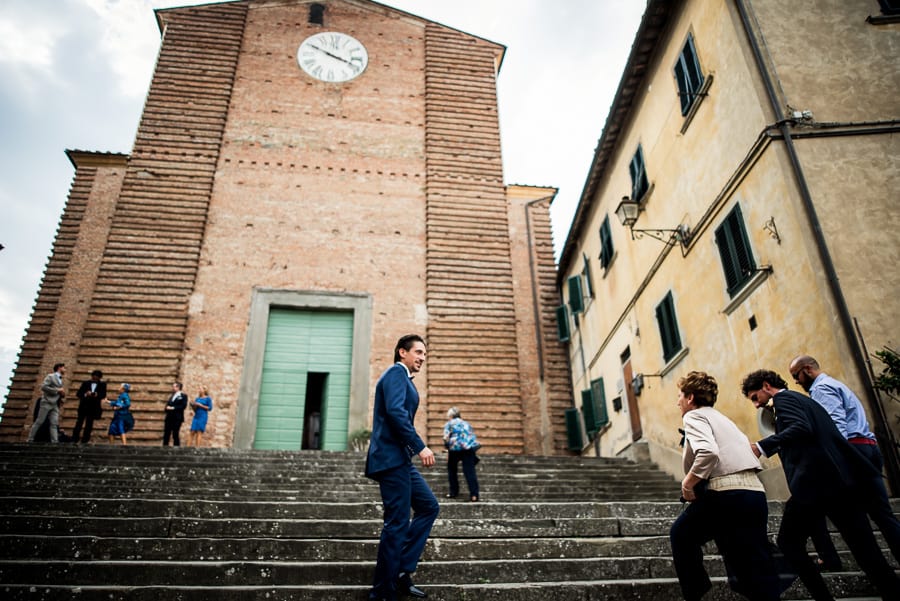 groom front to the church