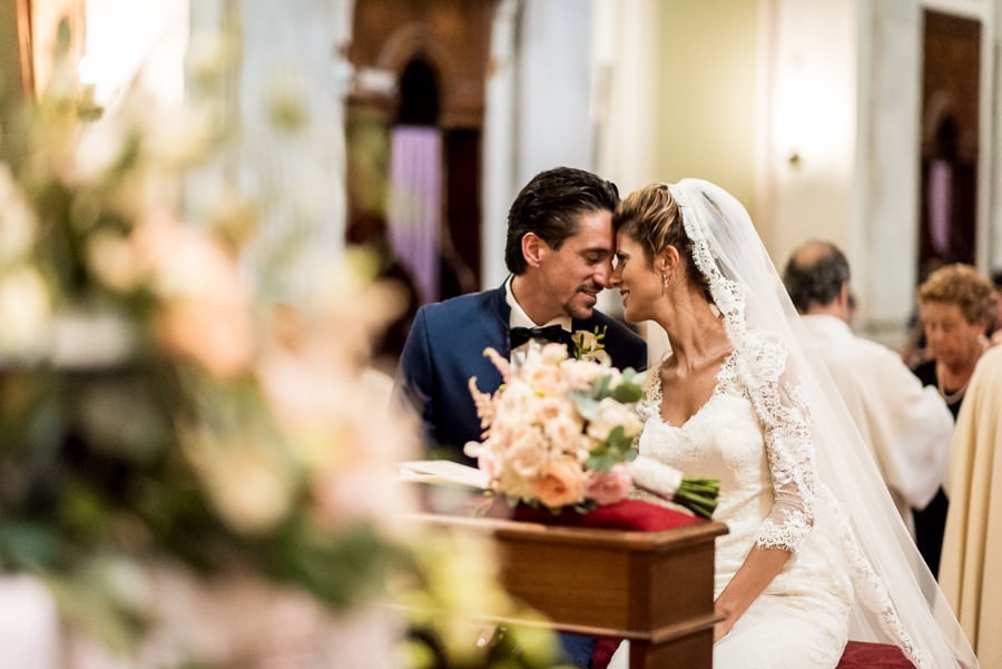 bride groom together church ceremony