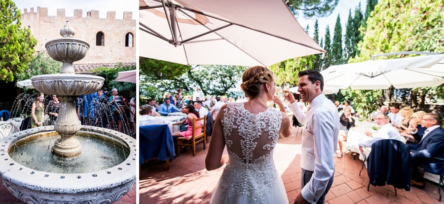 bride groom toast il castello restaurant certaldo