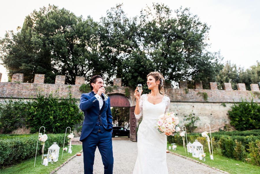 bride groom having a toast at venue