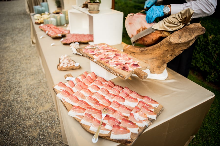 appetizers wedding table ham