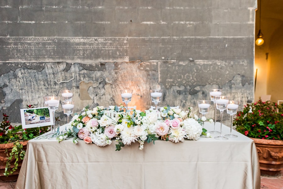 main table wedding flowers