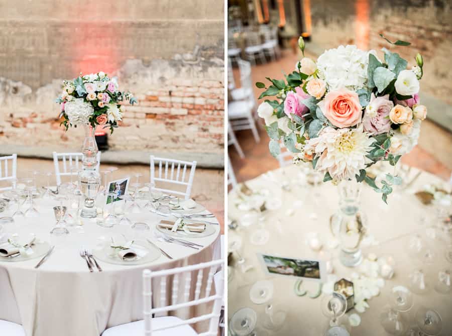 dressed table flower details