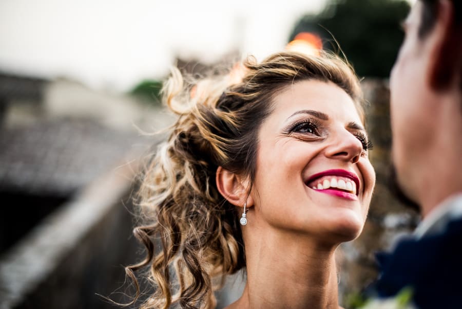 closeup bride smiling