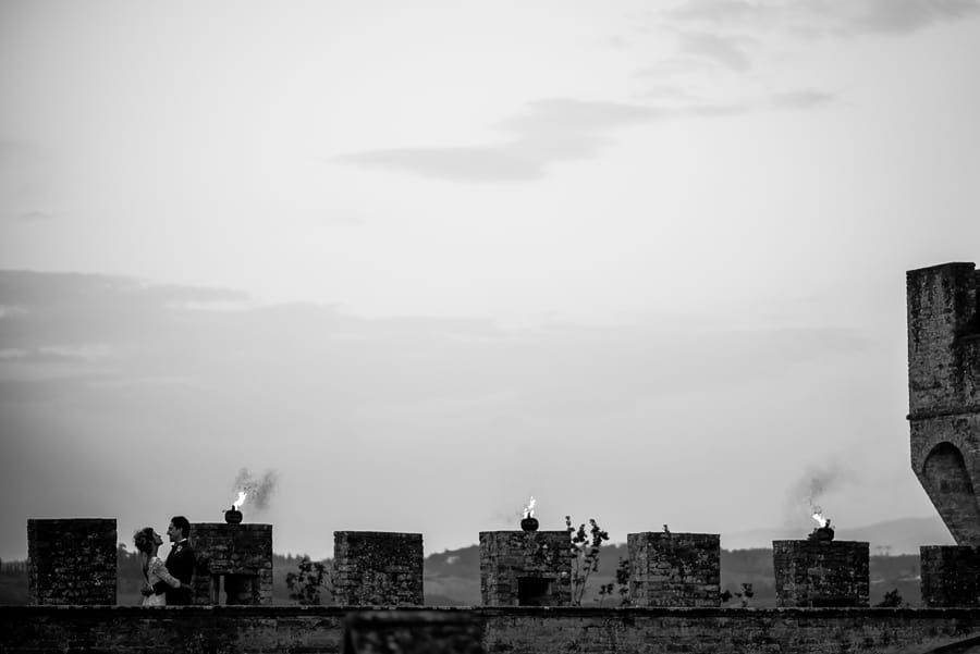 bride groom silhouette castle oliveto