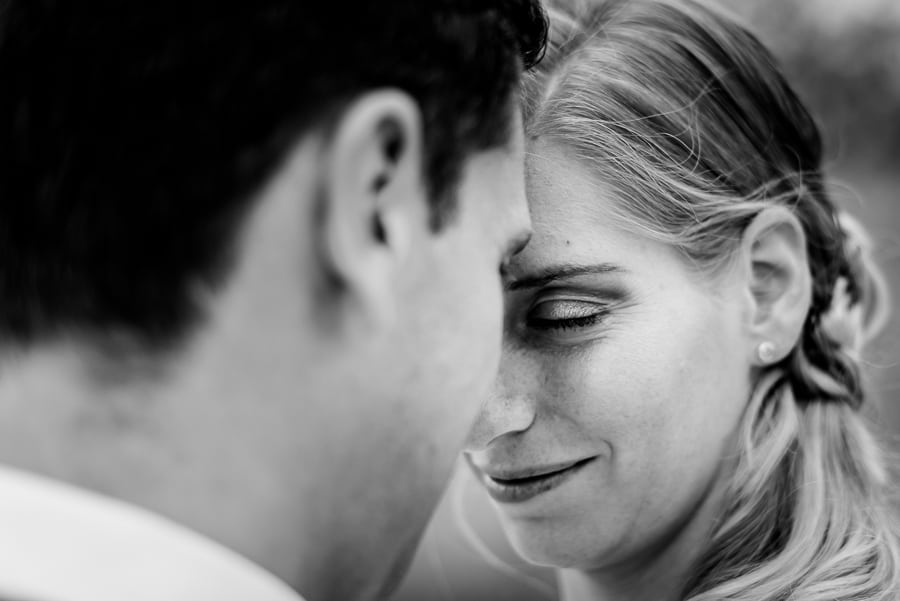 bride portrait closeup black and white