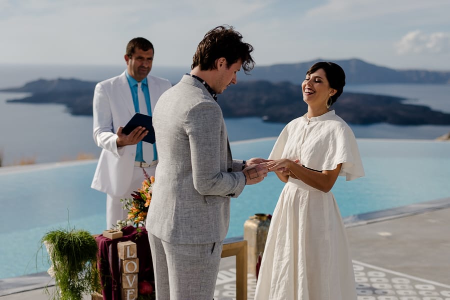 bride and groom exchanging their rings