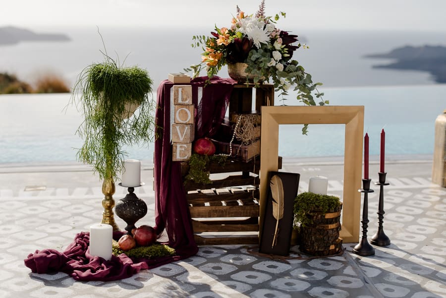 details ceremony spot wedding santorini