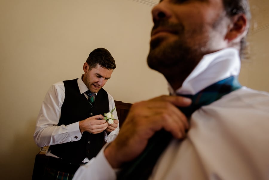 Wearing the boutonniere