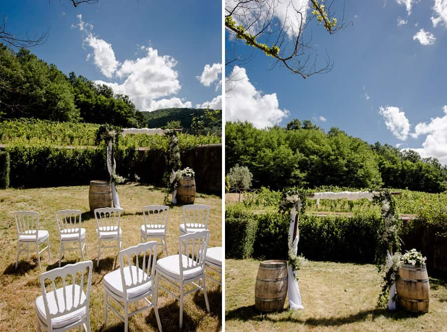 Ceremony spot at Villa il Salicone Pistoia