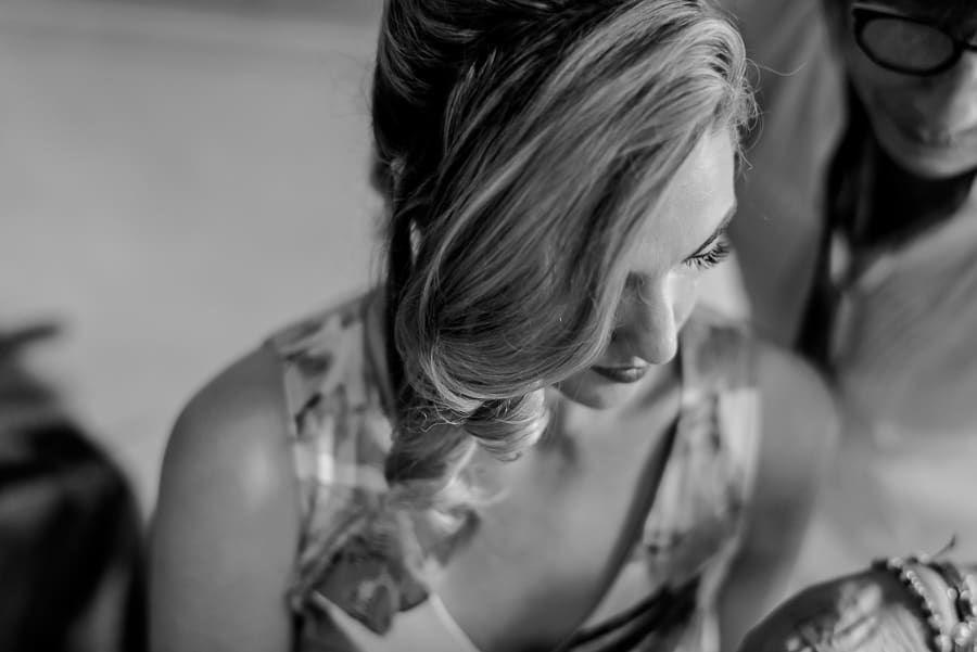 Bride portrait in black and white