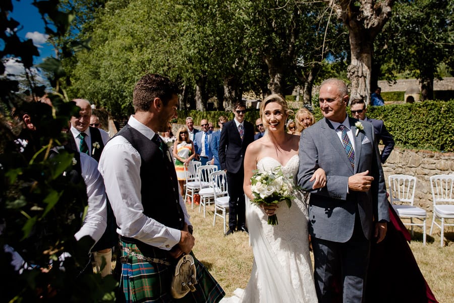 Bride and groom during the wedding ceremony at Villa il Salicone