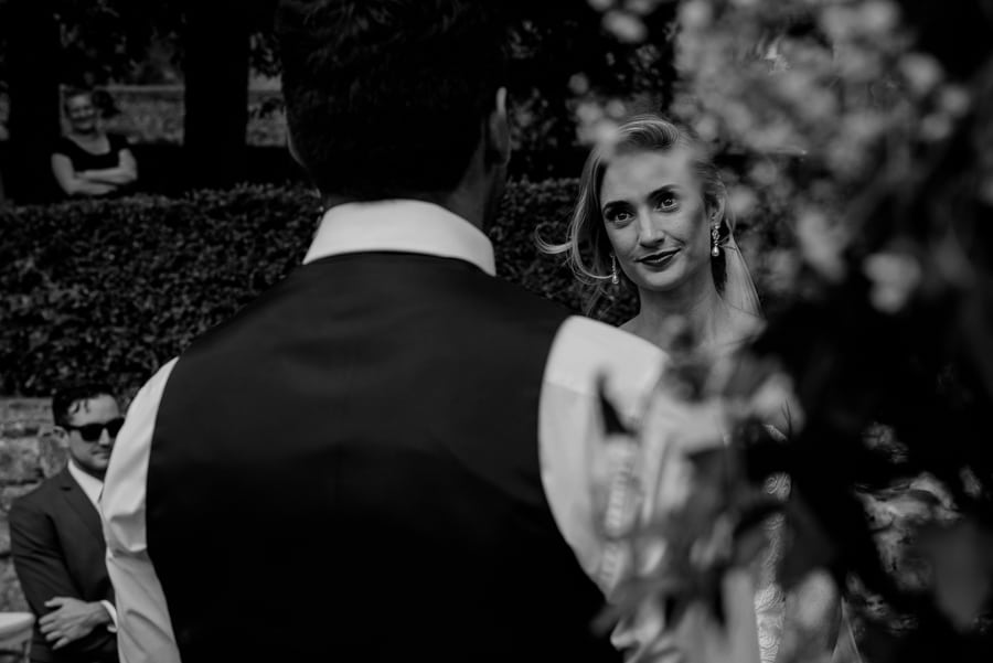 Bride portrait during wedding ceremony