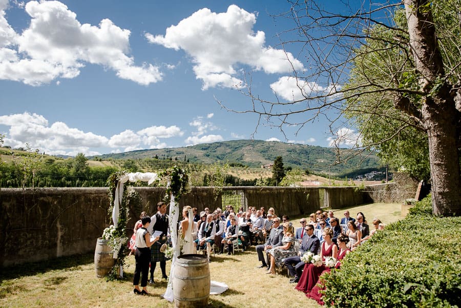 Wedding ceremony at Villa il Salicone Pistoia Tuscany