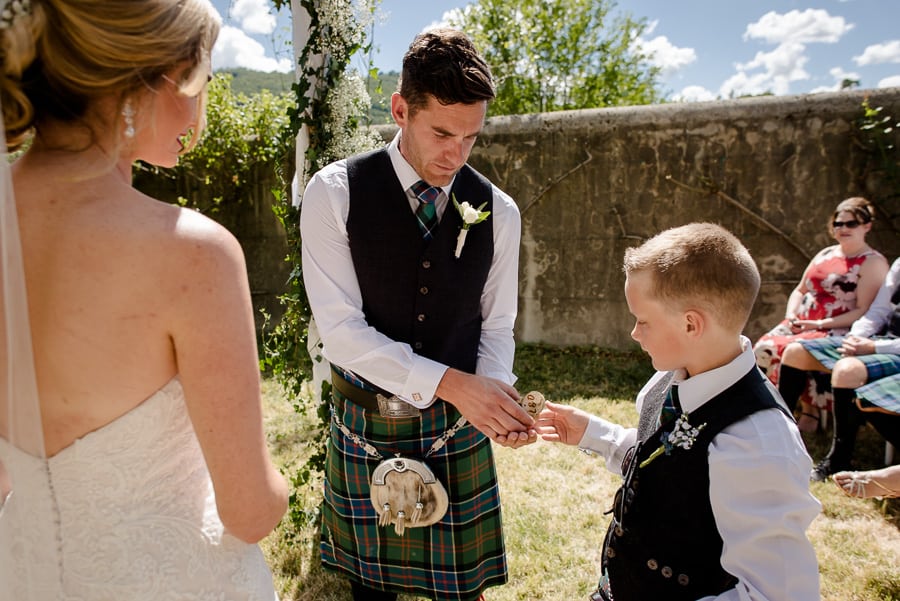 Kid bringing the wedding rings