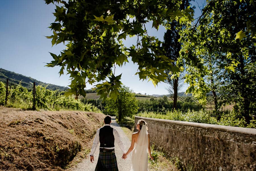 Bride and Groom in the Wineyards