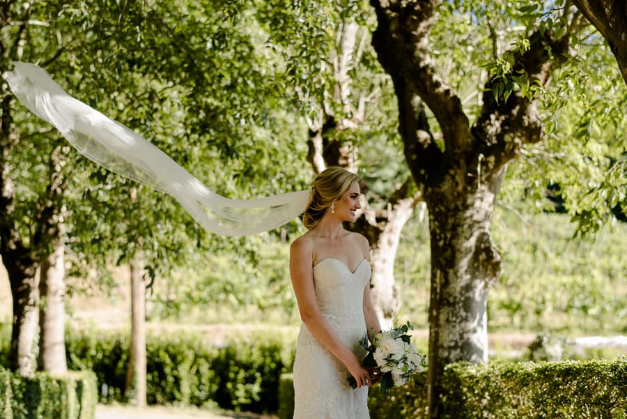 Bride with her veil