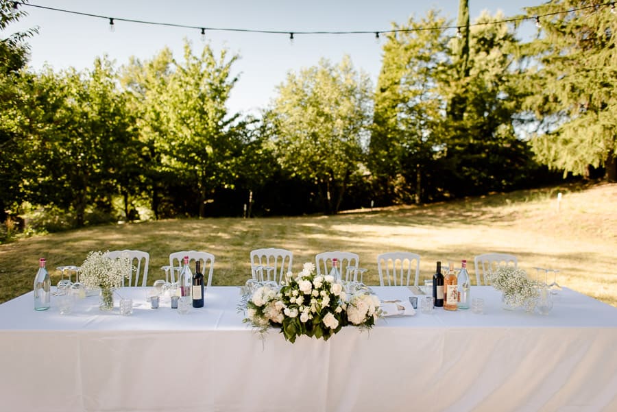 Main table receipt wedding