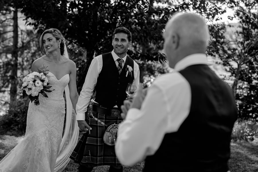 Bride and Groom arrive to receipt