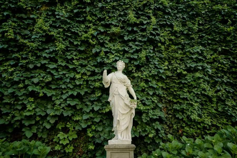 Statue inside the garden of Palazzo Pfanner in Lucca