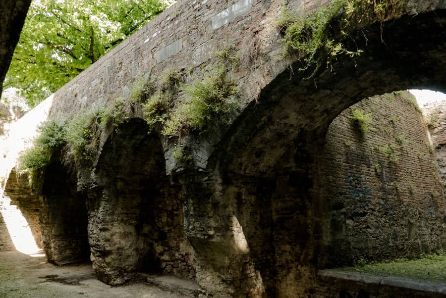 Ancient ruins of the walls of Lucca