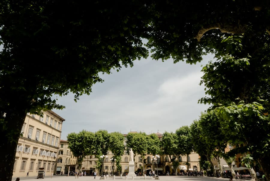 View of Piazza Napoleone in Lucca