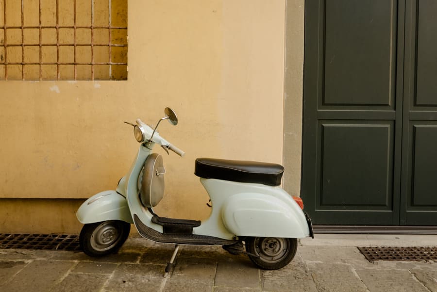 Vespa parked in Lucca