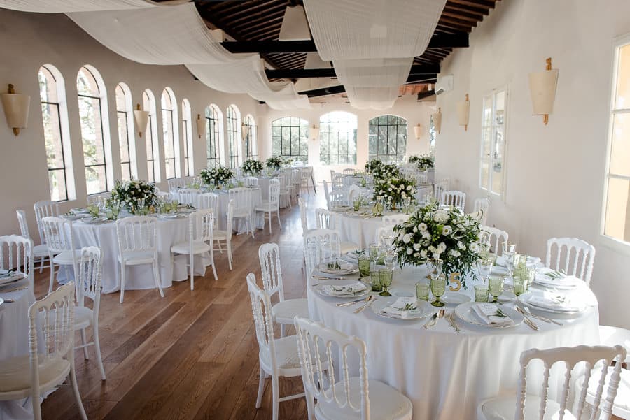 Villa Dianella wedding hall with tables