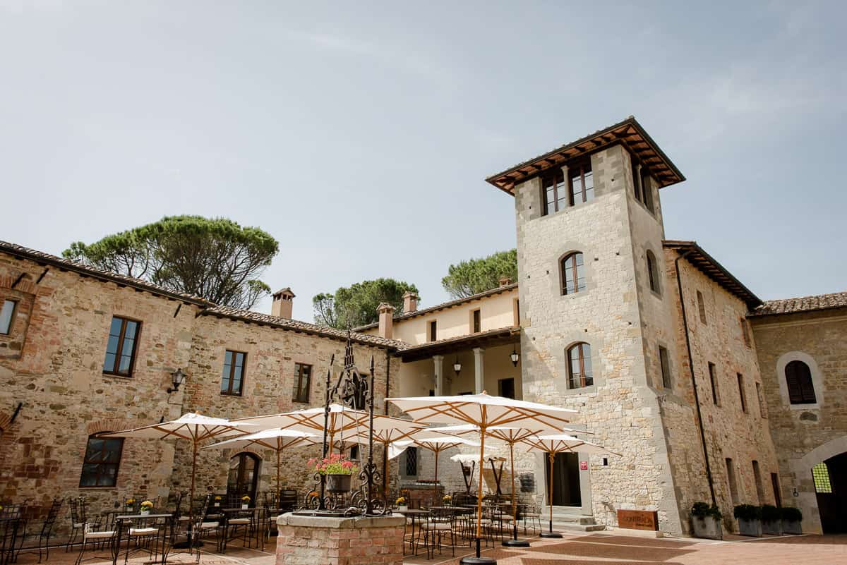 castelmonastero courtyard tower