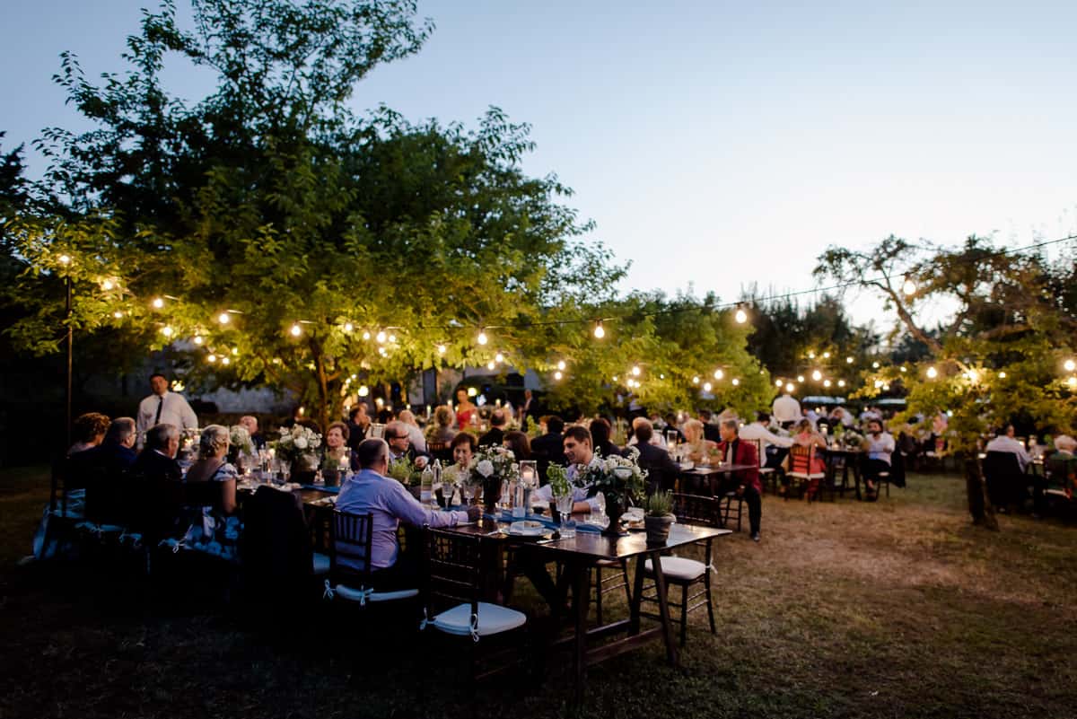 Fattoria di Larniano garden with wedding tables