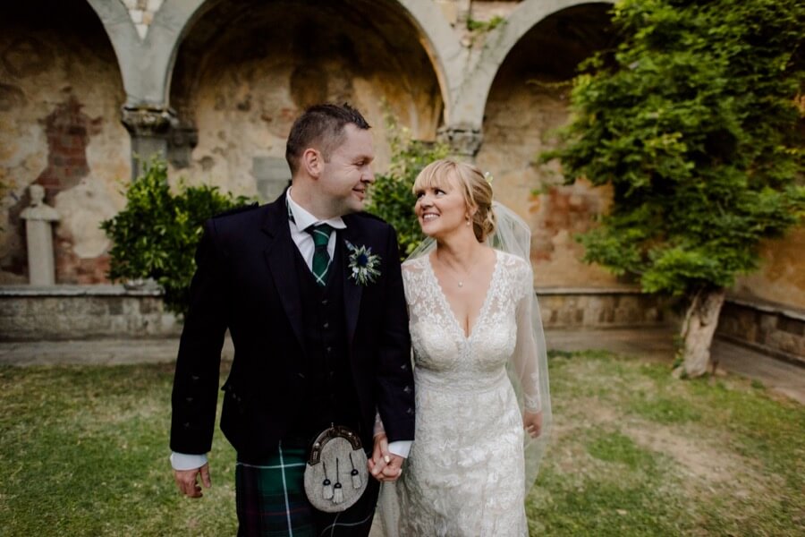 couple just married at vincigliata castle florence