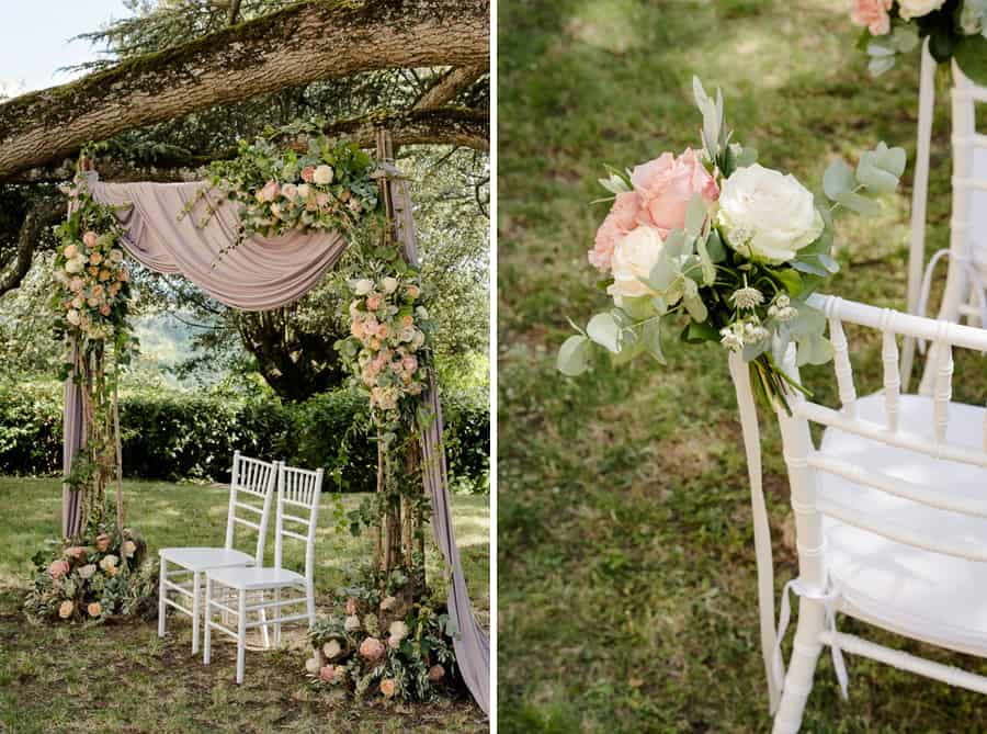 flower decorations ceremony in tuscany