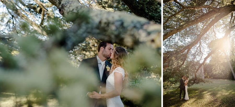 Bride and groom intimate moment