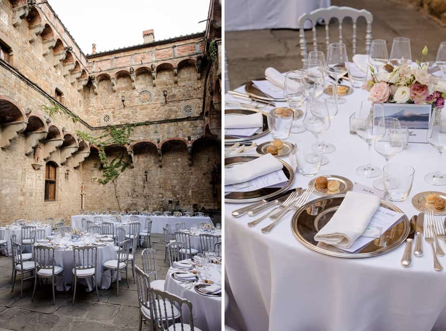 vincigliata castle table settings decorations